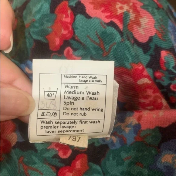 Vintage Laura Ashley button down puff sleeve drop waist floral midi dress sz 12 - Picture 11 of 11